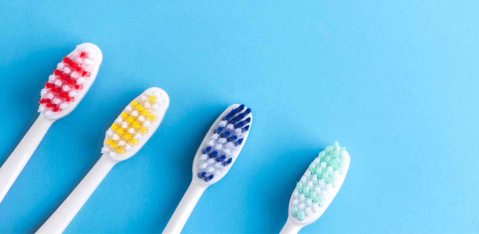 4 different coloured toothbrushes for bad breath in Ripon