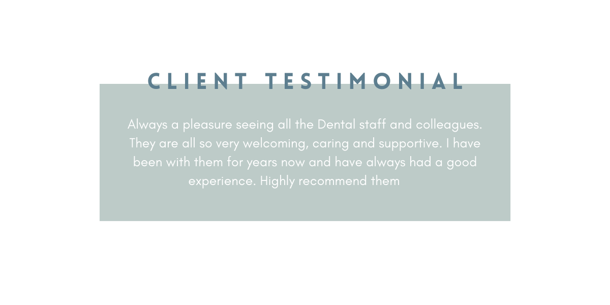 Client testimonial at Boroughbridge Dental Practice Ripon