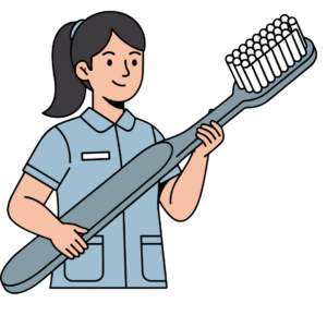 infogrpahic of hygienist holding tooth brush