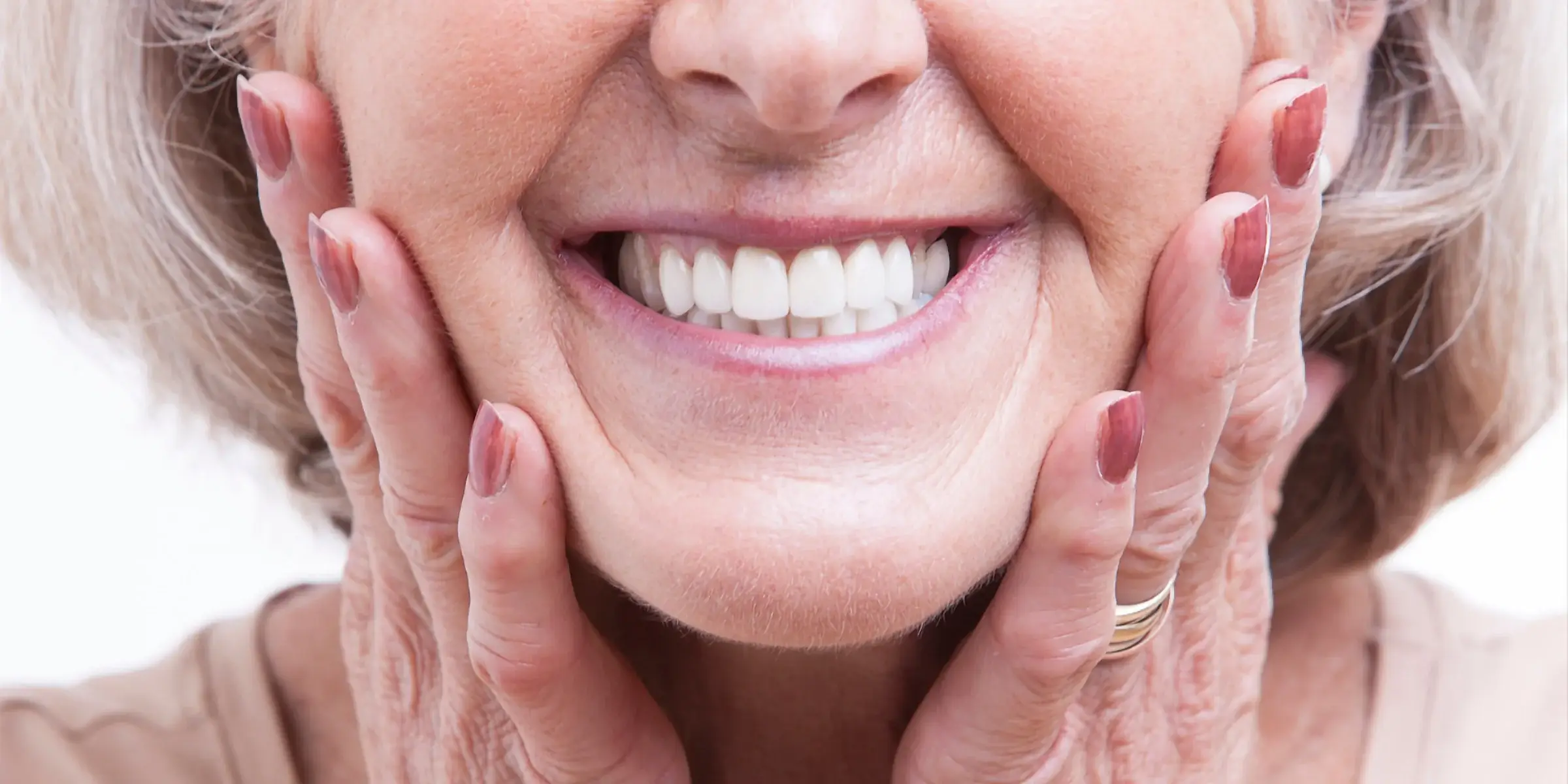 smiling with denture